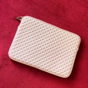 Blush Pink Quilted Laptop Sleeve